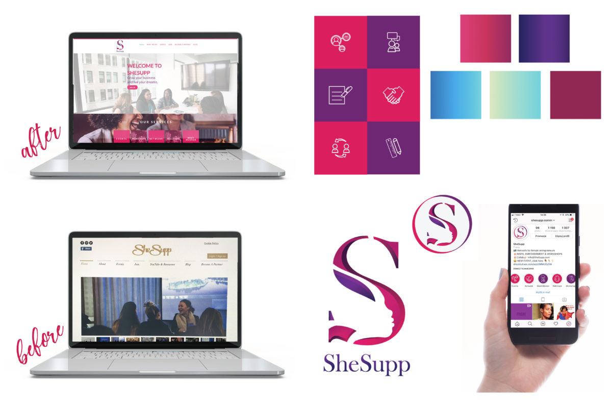 Whole brand package and digital brand identity for female organisation